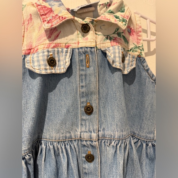 Denim Floral Kids Dress - Picture 8 of 10